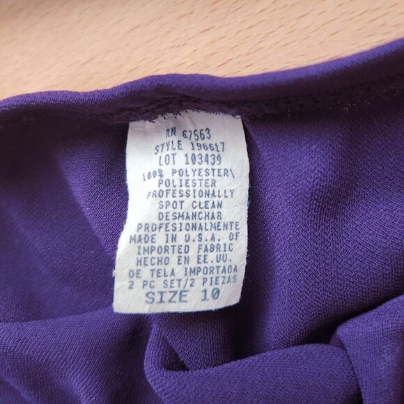 S.L. Fashions Womens Plum Fit& Flare Maxi Skirt Only, Size 10 - Picture 3 of 5